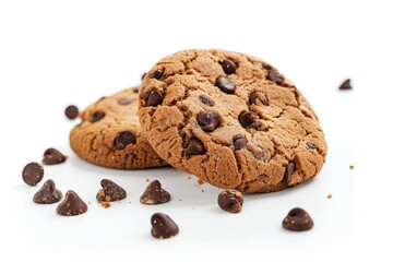 Canvas Print - Close up of tasty cookie on white background