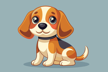 Wall Mural - Cute Golden Retriever Dog Vector Cartoon Icon Illustration. Premium Vector Animal Nature Icon Concept. Flat Cartoon Style