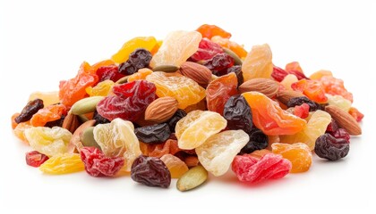 Wall Mural - Dried fruit mix on white surface