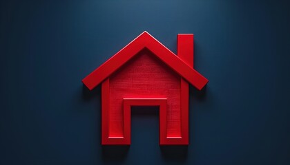 Poster - red house icon 