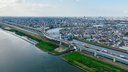 Leinwandbilder - 高速道路の空撮