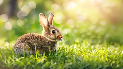 Wall Mural - rabbit in the grass