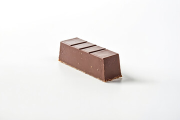 Sticker - Close-up of a Single Chocolate Bar Isolated on White Background