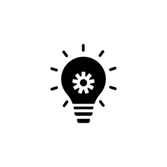 Light icon ,innovation,simple design,black,vector illustration