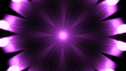 Poster - Pulsating hypnotic animation in center. Design. Dark background rays with pulsating luminous pulses. Moving luminous pulses on rays of hypnotic animation