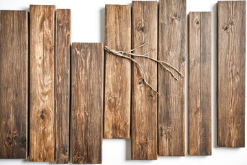 Canvas Print - Rustic Wooden Boards with Twine