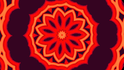 Aufkleber - Red digital lines and figures in motion. Design. Kaleidoscopic transformations.