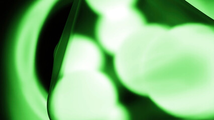 Poster - Glowing balls move in fabric. Design. Beautiful 3D animation of moving glowing balls in bag. Effect of stretching bag with glowing balls moving inside