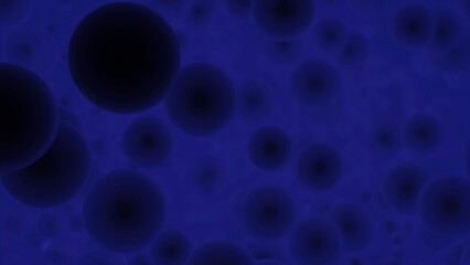 Poster - Abstract blue bubbles motion background. Design. Floating abstract blue spherical objects.