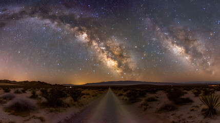 Canvas Print - The sky is filled with stars and a large, glowing cloud of milk