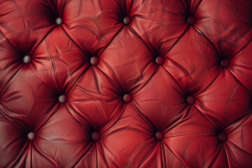 Wall Mural - Red leather background with buttoned design