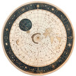 © Jenjira - Vintage celestial map with stars, planets, and constellations on a detailed, decorative astronomical chart. Perfect for astrological themes.