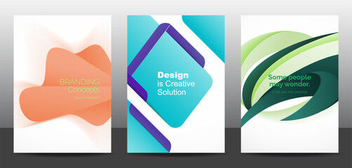 Wall Mural - template vector design set for brochure, annualreport, corporate presentation, portfolio, flyer, lay