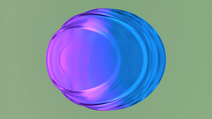 Poster - Abstract big liquid drop with ripples. Design. Oval shaped 3d liquid shape.