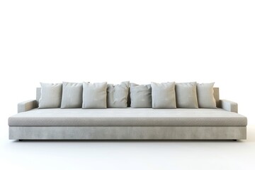 Wall Mural - White background with a large sofa bench