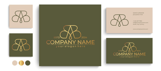 Sticker - AB logo. BA letter logo template elements. personal monogram. Vector elegant logo. letter AB logo design