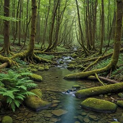 Canvas Print - Enchanted Forest Stream