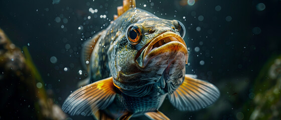 Close-up of freshwater fish living in the waters of the Amazon, lakes, rivers, and canals.