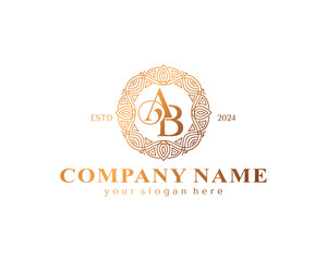 Sticker - AB logo. BA letter logo template elements. personal monogram. Vector elegant logo. letter AB logo design