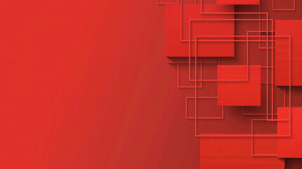 Wall Mural - abstract red background with squares featuring a digital and futuristic design pattern