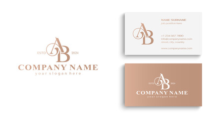 Sticker - AB logo. BA letter logo template elements. personal monogram. Vector elegant logo. letter AB logo design