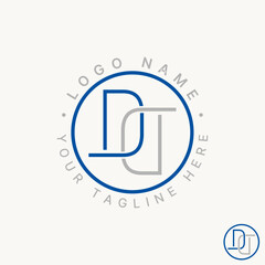 Poster - Logo design graphic concept creative premium vector stock abstract initial letter D or DD line font flip mirror. Related to monogram typography brand