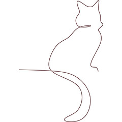 Canvas Print - Cat Line  Art