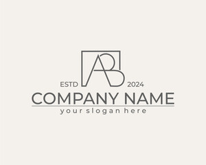 Sticker - AB logo. BA letter logo template elements. personal monogram. Vector elegant logo. letter AB logo design