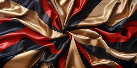 Wall Mural - wallpaer luxury, made from silk, Regular black, gold and red three-dimensional striped background, triangle/rectangle, black background, aspect ratio 2:1