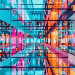 Aufkleber - Augmented Reality Interfaces in a Colorful Abstract Environment: Exploring the Blend of Innovation and Security in Modern Technology