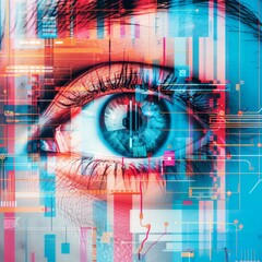 Poster - Augmented Reality Interface with Eye Focus in Abstract Setting Showcasing Security Concepts in Technology