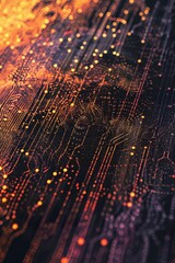 Aufkleber - Intricate Cybersecurity Abstract: Encryption Codes and Blockchain Nodes Visualization in a High-Tech Setting
