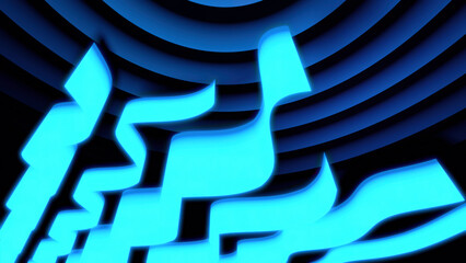 Poster - Abstract background with folded textile layers levitating. Design. Waving drapery with circles behind.