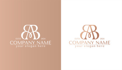 Sticker - AB logo. BA letter logo template elements. personal monogram. Vector elegant logo. letter AB logo design