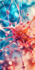 Aufkleber - Dynamic Visualization of Future Technology Interconnections in Vibrant Colors Highlighting AI Complexity and Privacy Issues