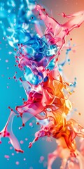 Poster - Futuristic Visualization of Interconnected Technologies: A Vivid Display of AI's Impact on Privacy with Dynamic Colors