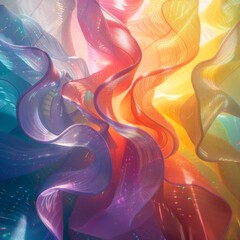 Poster - Vibrant Genetic Engineering Concept: Swirling DNA Strands and Codes Against Abstract Background