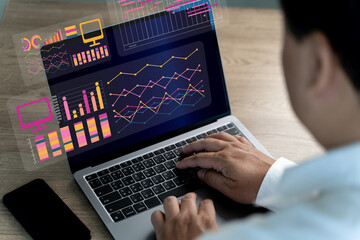 Poster - work hard data analytics statistics information business technology