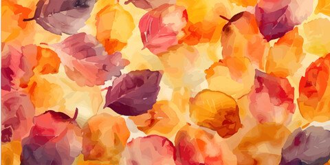 Wall Mural - watercolor autumn leaves background