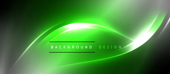 Aufkleber - Neon glowing circle rays, light round lines in the dark, planet style neon wave lines. Energetic electric concept design for wallpaper, banner, background