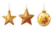© Rosie - Golden Christmas star ornament bauble set isolated on transparent background