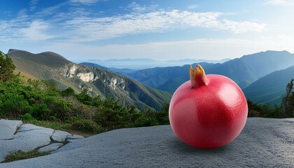 Wall Mural - Organic Pomegranate: PNG Image of Fruit