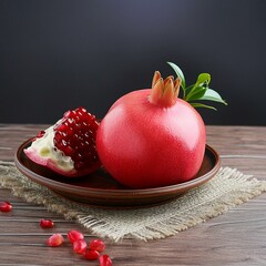 Wall Mural - Fresh Pomegranate: Plant-Based Food PNG