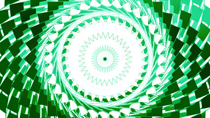 Poster - Abstract psychedelic tunnel of bright rotating tiles. Motion. Pulsating rings with corridor effect.