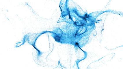 Aufkleber - Moving vortex flow of particles in space. Design. Stream of particles diverges in space on white background. Living stream of energetic particles in vortex
