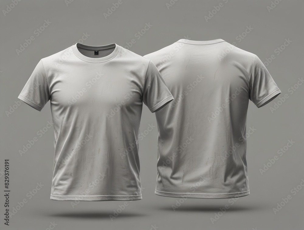 AI Generative. White t-shirt blank front and back view of mock up on ...