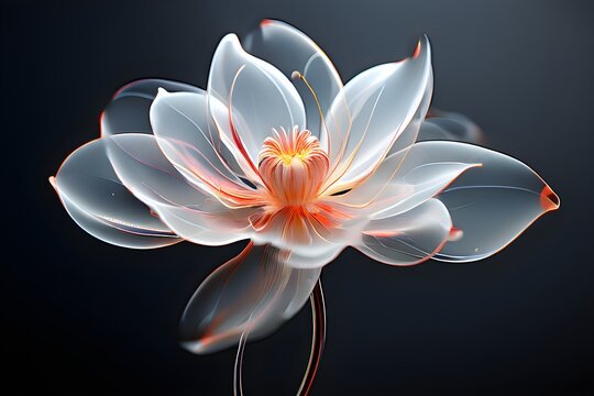 digital rendered flower evolving in a futuristic forward botanical concept