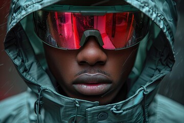 Close up portrait of man with stylish glasses