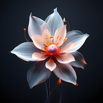 digital rendered flower evolving in a futuristic forward botanical concept