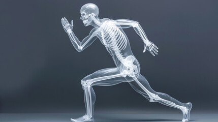 x-ray picture of human body skeleton when running
